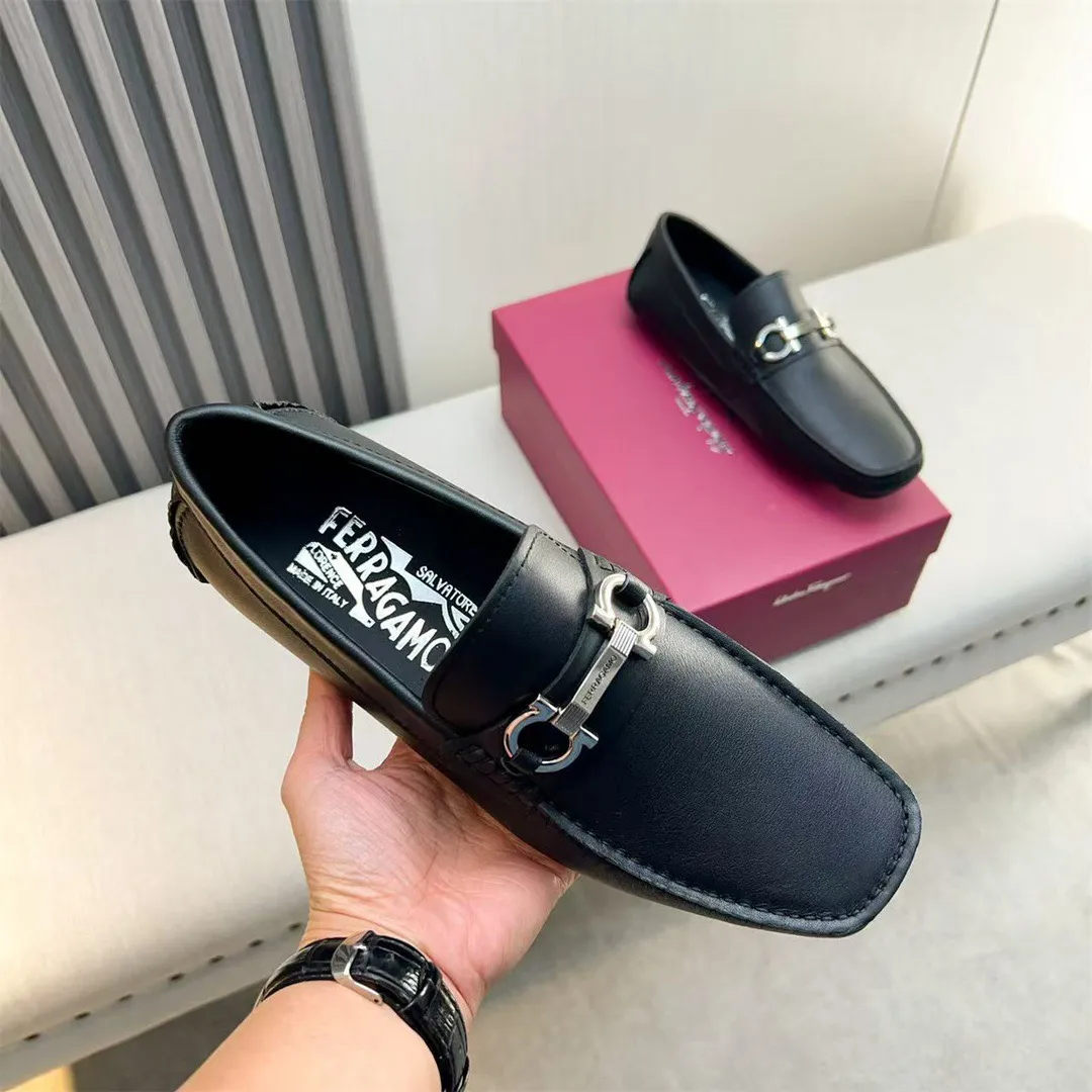 Men's shoes 💰560 Ferragamo new high-end quality 🔥 black cowhide ➕ cowhide lining size 38-45